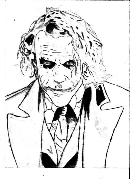 Джокер контурный рисунок