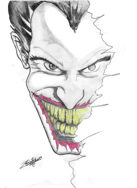 Джокер карандашом для срисовки
