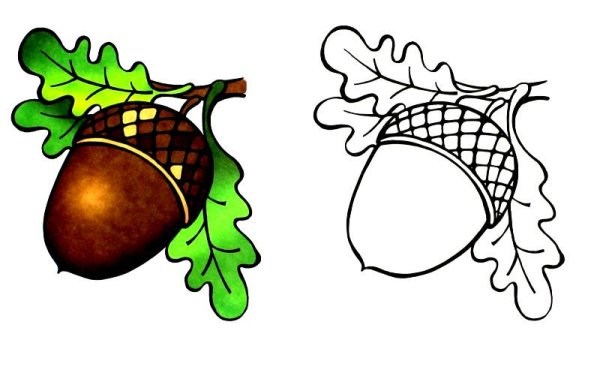 Желудь мультяшный