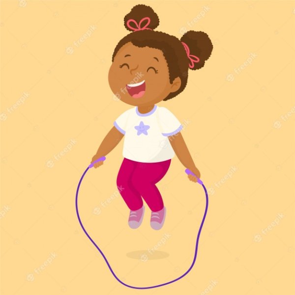 Девочка со скакалкой вектор