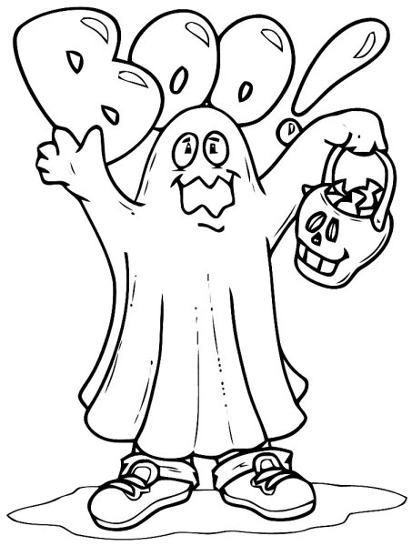 Раскраски Хэллоуин призраки