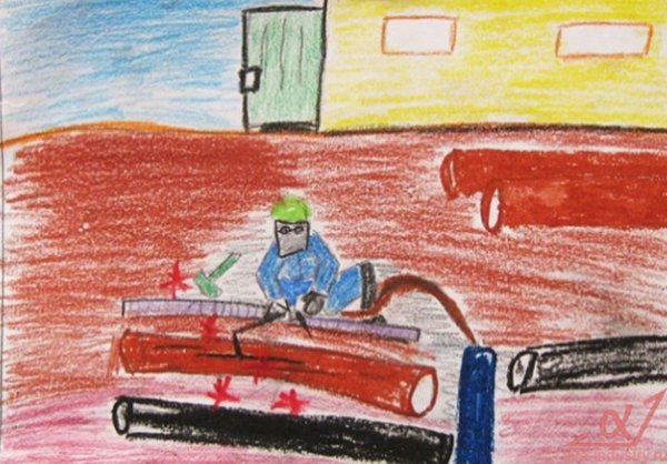 Сварщик рисунок детский