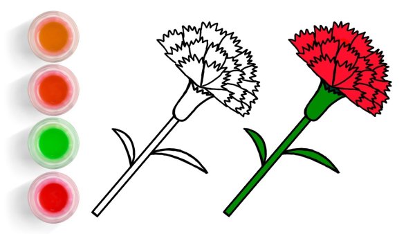 Гвоздики красками