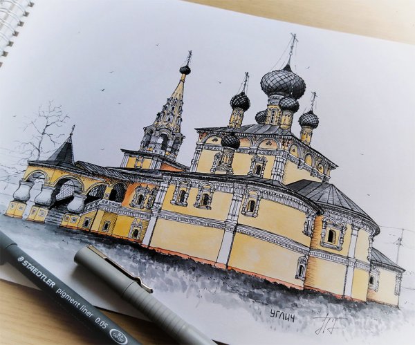Углич рисунок карандашом