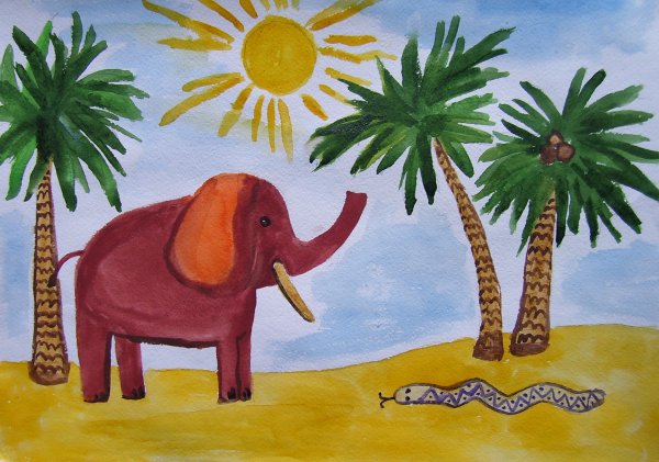 Рисование животные жарких стран