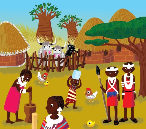 Иллюстрация африканские дети