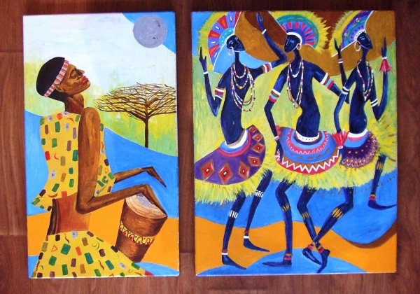 Живопись африканские танцы