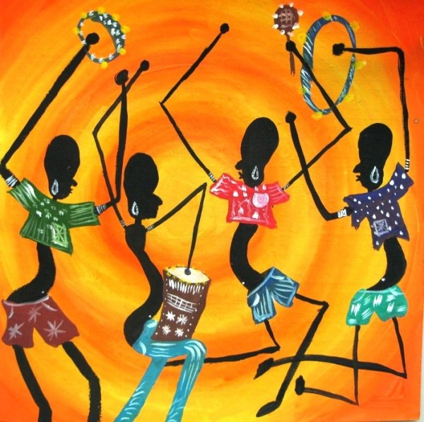 Африканская живопись музыканты