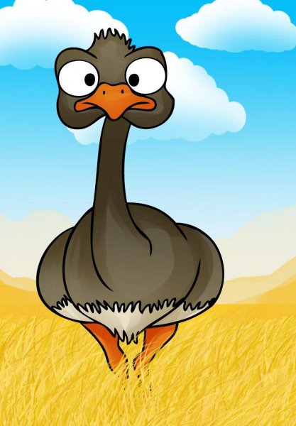 Страус рисование для детей