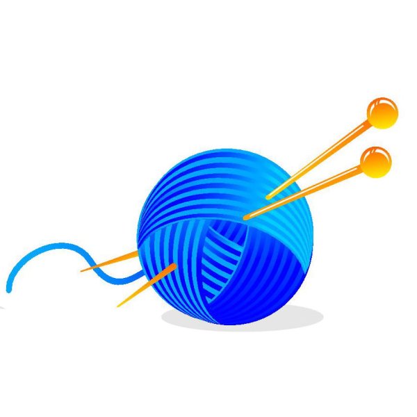 Клубок ниток на белом фоне