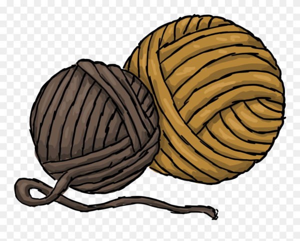 Клубок ниток на белом фоне