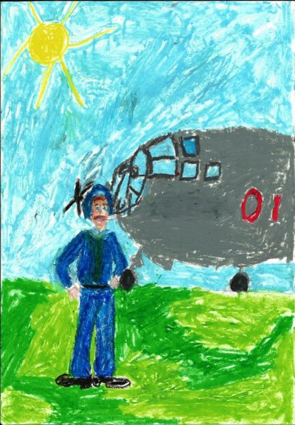 Летчик рисунок для детей