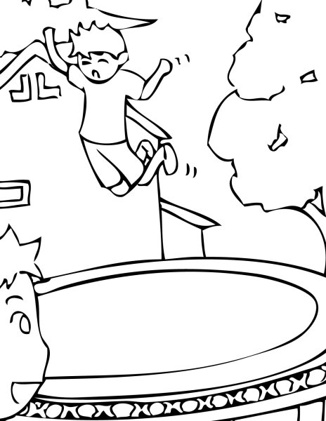 Батут раскраска для детей