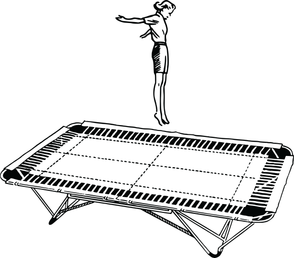 Раскраска прыжки на батуте