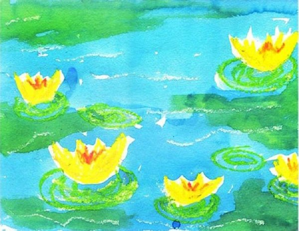 Рисование красками для дошкольников кувшинка