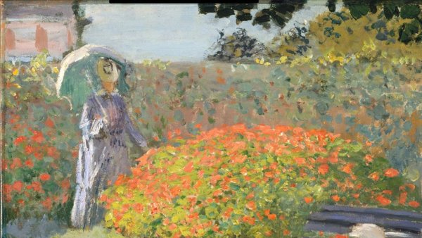 Моне прогулка к утесу в Пурвиле