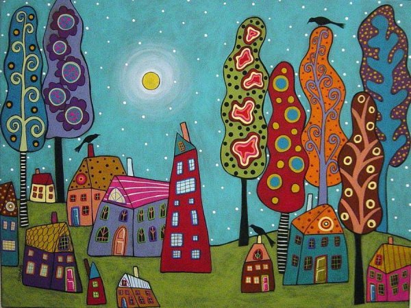 Наивная живопись картины Карлы Жерар