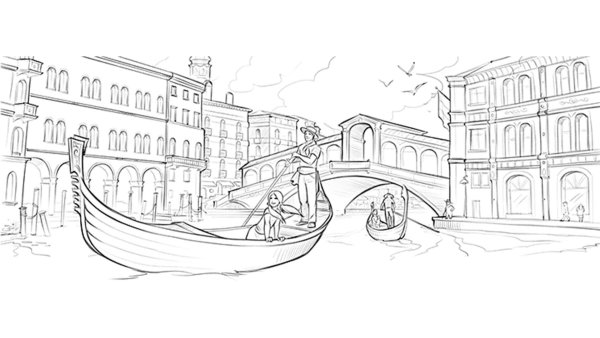 Венеция карандашом
