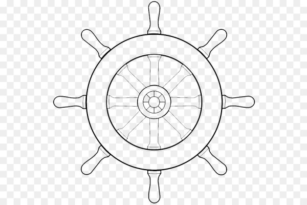 Штурвал корабля красный