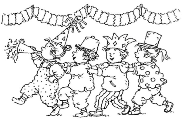 Карнавал раскраска для детей