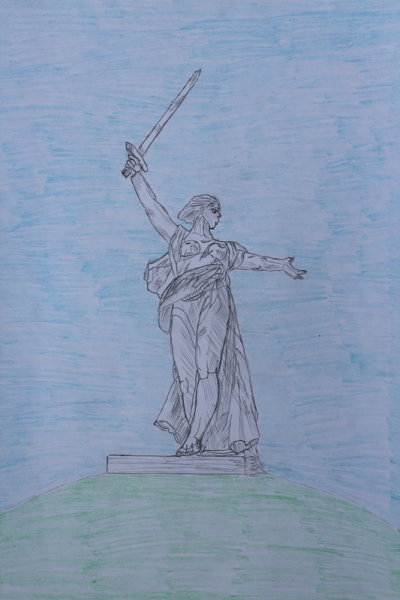 Статуя карандашом