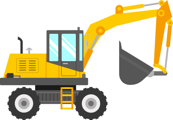 Экскаватор мультяшный