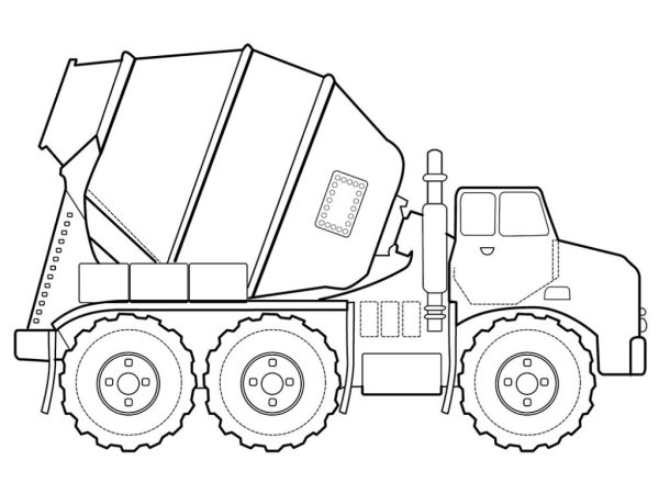 Раскраска бетономешалка