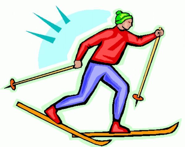 Лыжная прогулка рисование
