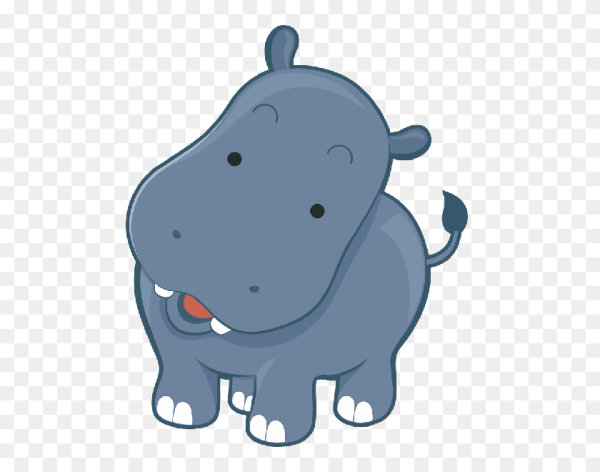 Бегемотик акварель