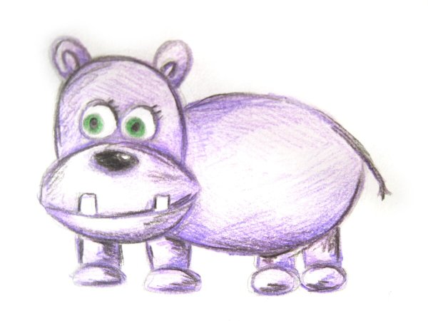 Бегемот раскраска