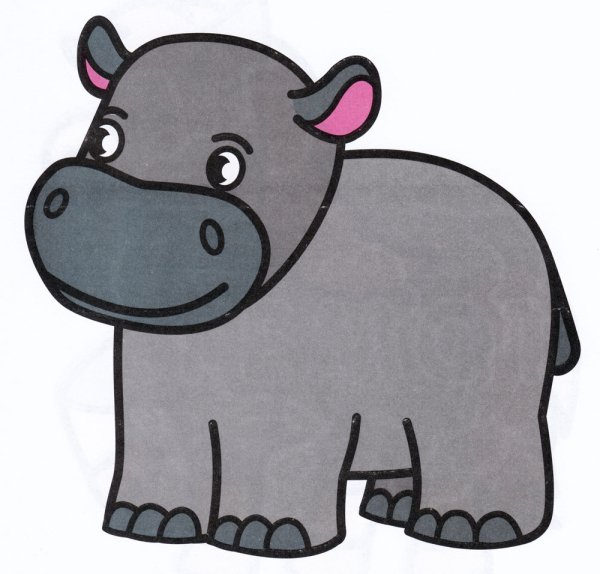 Бегемот раскраска