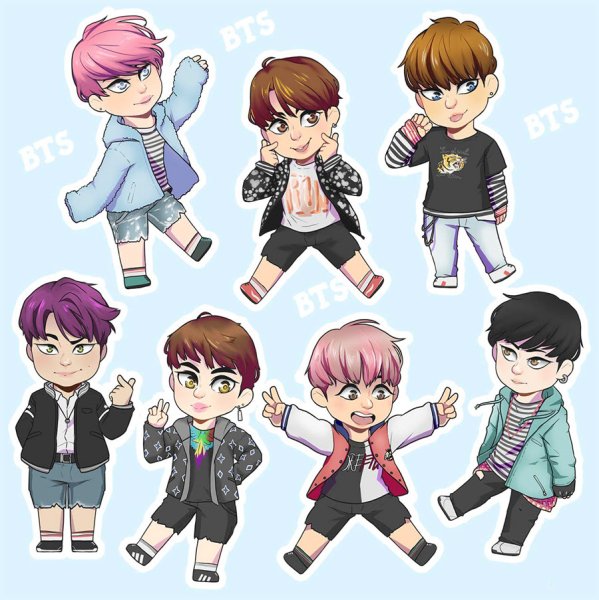 Чиби персонажи БТС