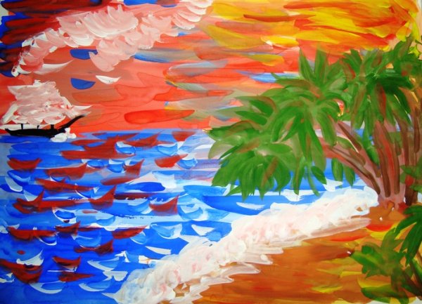 Рисование мазками для детей