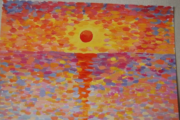 Рисование мазками гуашью