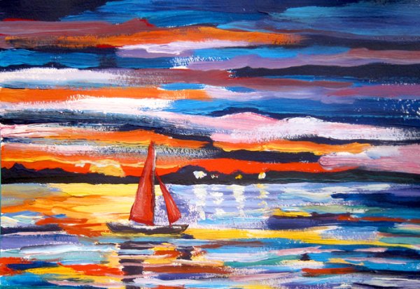 Живопись мазками гуашью