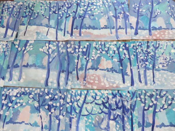 Техника работы акварелью мазками для детей