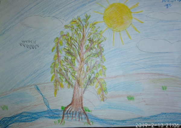 Рисунок к стихотворению Есенина черемуха