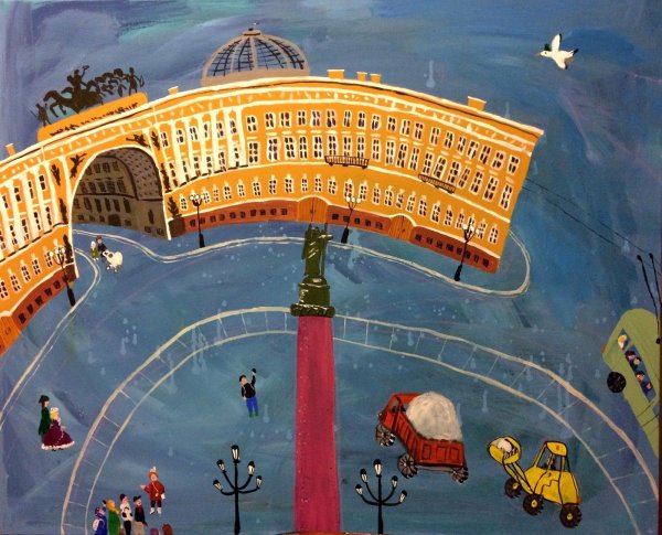 Дворцовая площадь и Эрмитаж рисунки