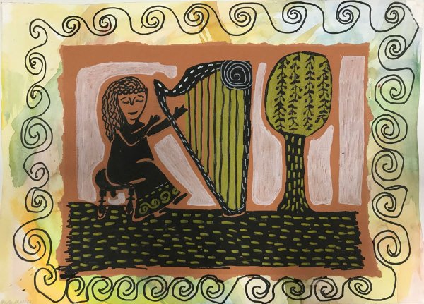 Детский рисунок на тему Эрмитаж