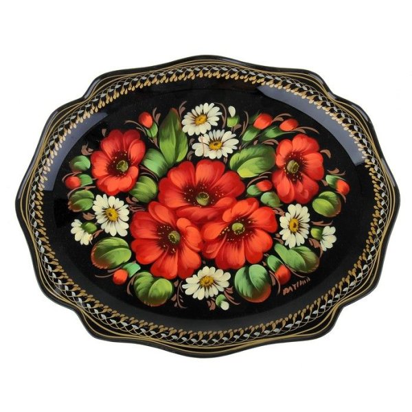 Подносы Жостово маки