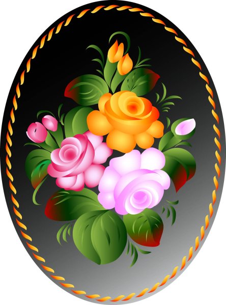 Жостовская роспись поднос рисунок