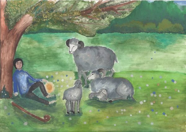 Пастух под деревом