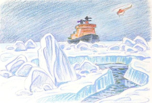 Арктика ледокол иллюстрация