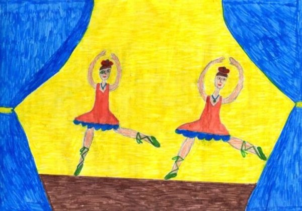 Детские рисунки на тему танцы