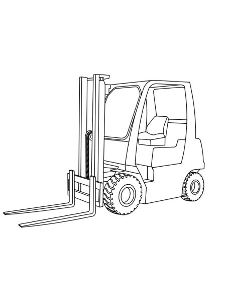 Раскраска вилочный погрузчик