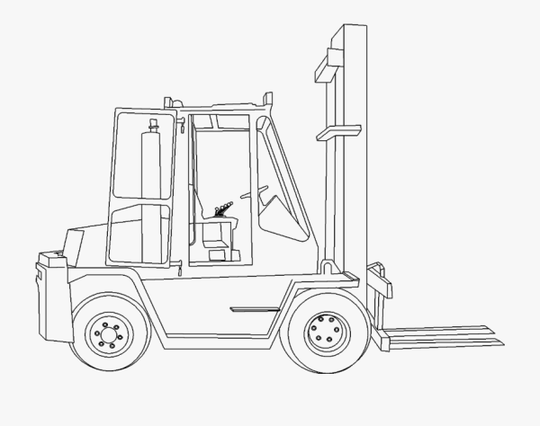 Блоки для Автокад вилочный погрузчик