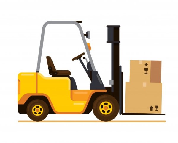 Мачтовый вилочный погрузчик вектор