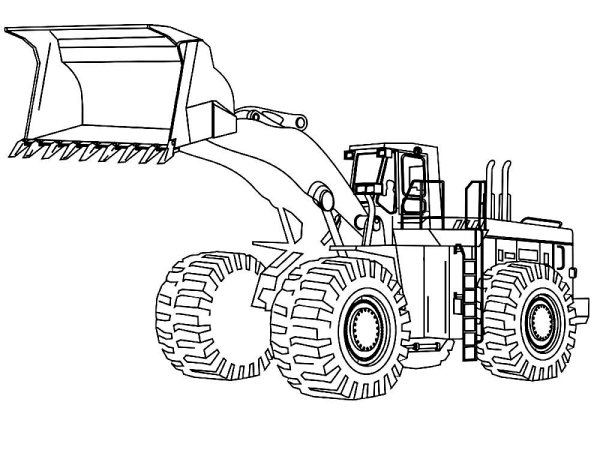 Трактор Катерпиллер раскраска