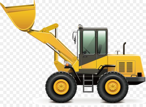 Трактор с ковшом вектор