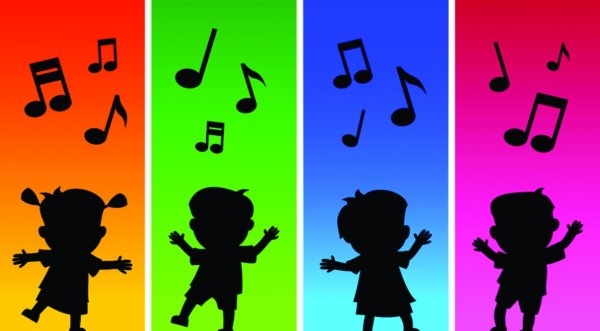 Силуэты поющих детей